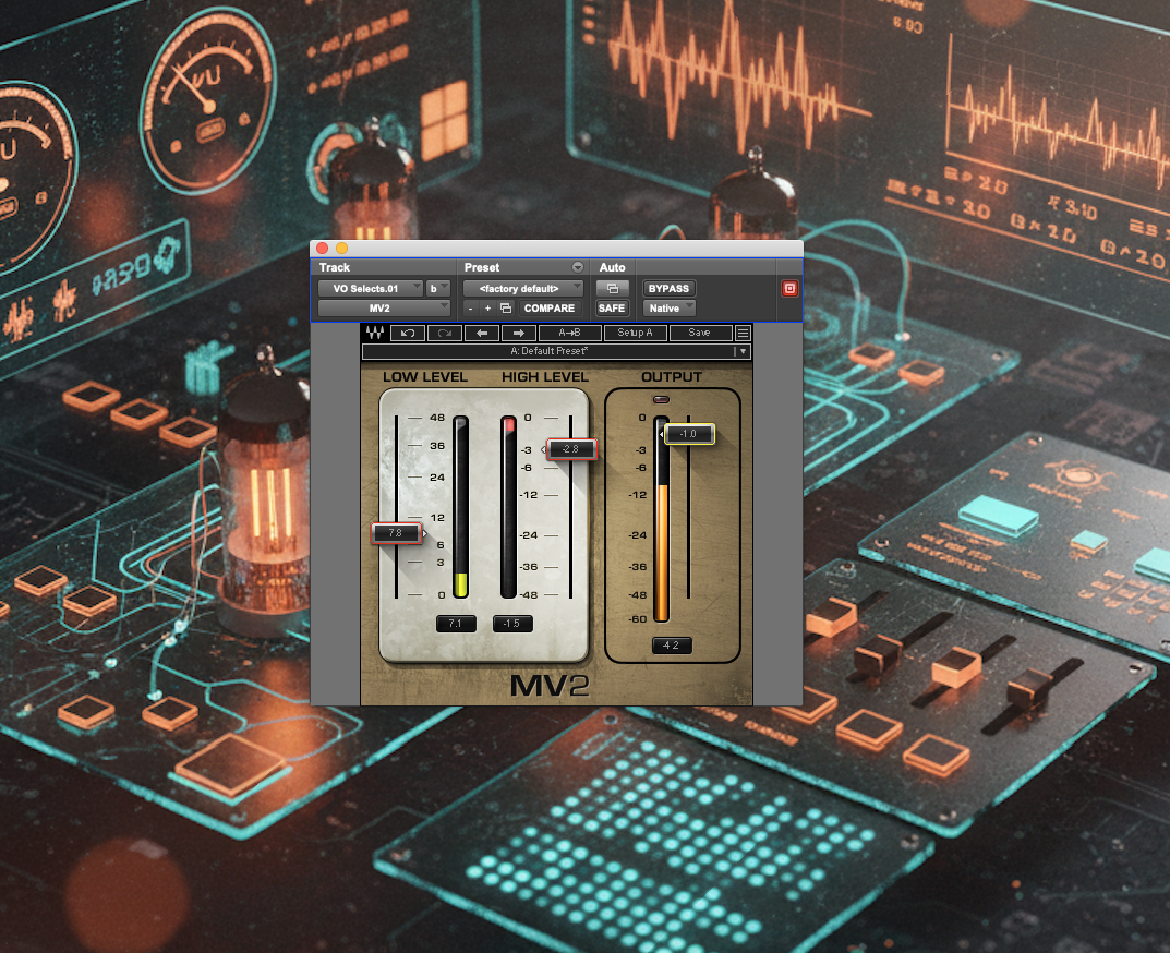 Waves' MV2 Low Level (upward) and High Level (downward) compressor plugin - Review Featured Image