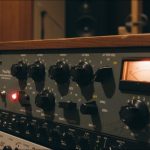 Waves PuigTec EQP-1A EQ analogue modelled vintage equaliser as a 19" unit in-situ in a studio rack, close crop