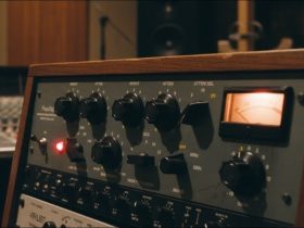 Waves PuigTec EQP-1A EQ analogue modelled vintage equaliser as a 19" unit in-situ in a studio rack, close crop