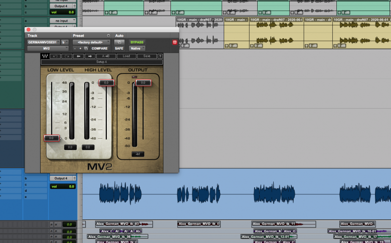 MV2 Low Level (upward) and High Level (downward) compressor plugin ...