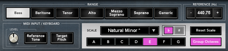 waves-tune-real-time-bottom-panel-RANGE-REFERENCE-Hz-MIDI-INPUT-KEYBOARD-SCALE